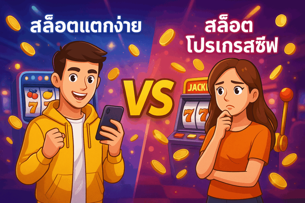 สล็อตเเตกง่าย vs สล็อตโปรเกรสซีฟ